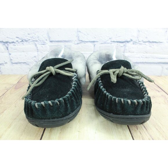 LL Bean Wicked Good Moccasins Slippers Suede Black Size 7 M - Picture 4 of 8